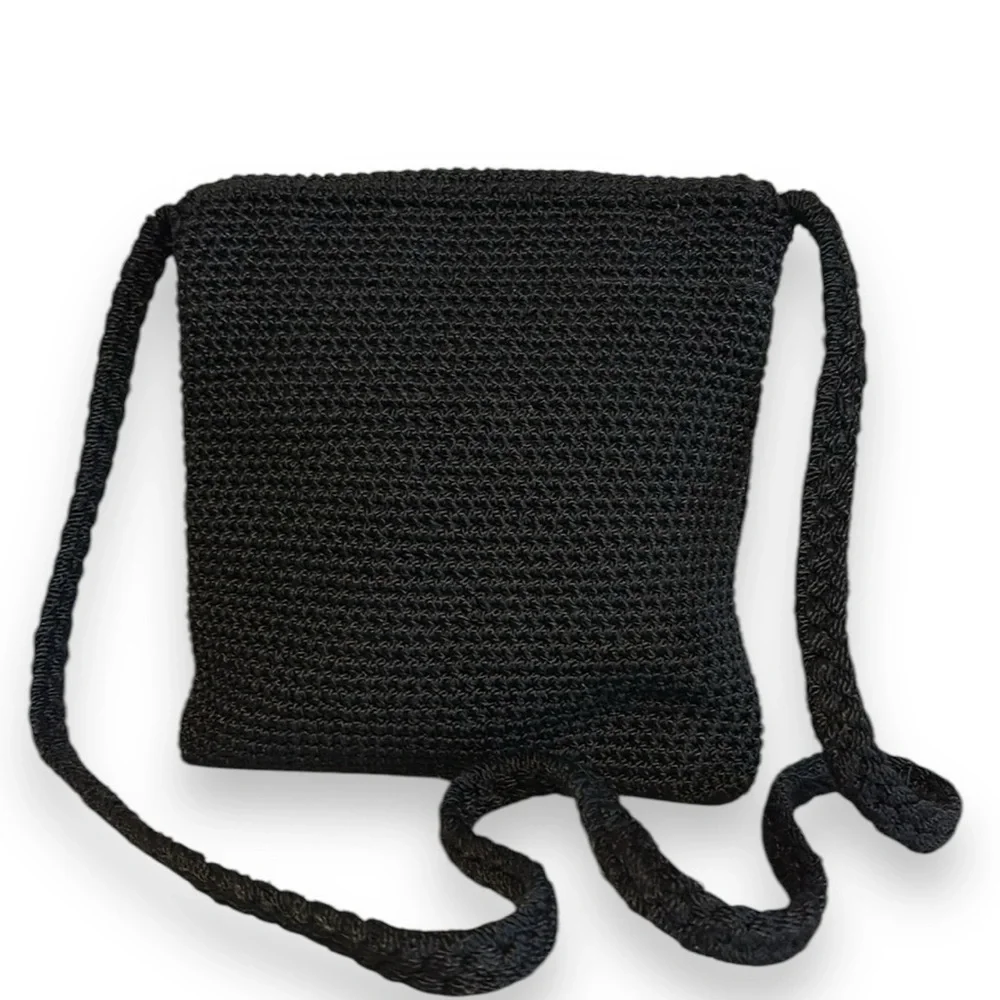 The Sak Bag Crossbody Shoulder Crochet Boho Black - Picture 3 of 5